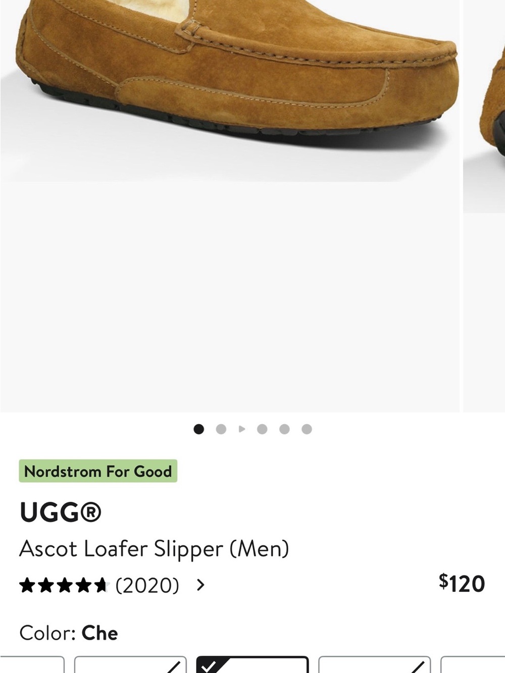 UGG Ascot Loafer Slipper (Men) in Chestnut Brown Suede Size 9